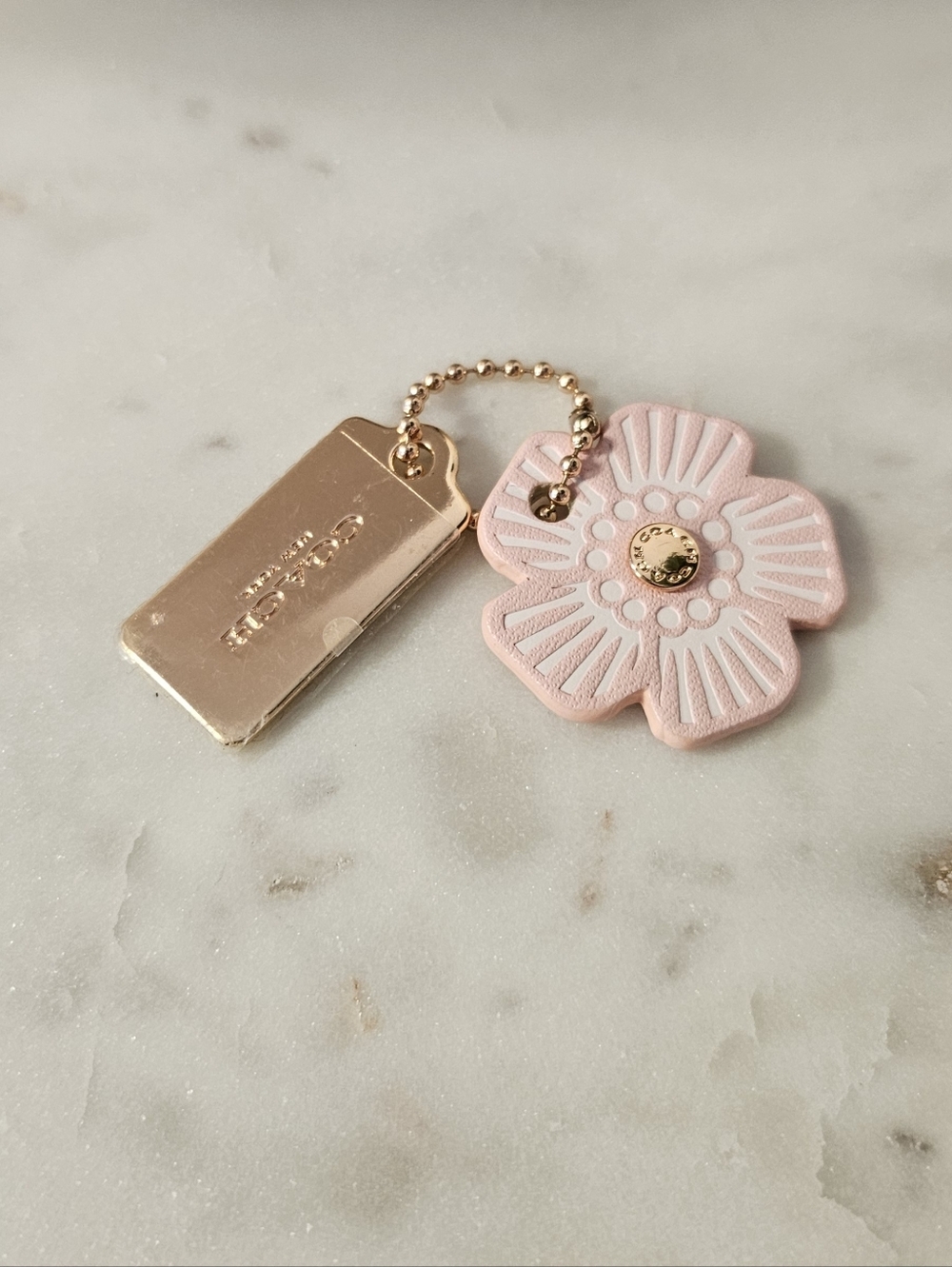COACH Rose Gold and Pink Tea Rose Charm ✨️